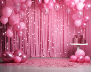 pink party banner, pink everything photography backdrop, --ar 5:4 --v 5.2