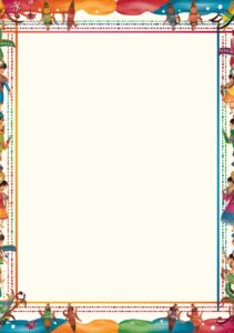 A4 page border line Indian dance forms theme --ar 7:10 --style raw --v 5.2