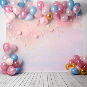 photography backdrop with a children's birthday motif for girl --no girl --v 5.2