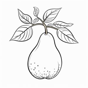 a pear, outline only, children coloring book, white background --v 5.2