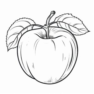 an apple, outline only, children coloring book, white background --v 5.2