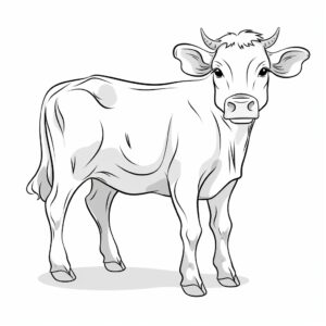 cow outline, simple graphics, no details, no background, no noise, white full equipment, clean, coloring book for kids --v 5.2