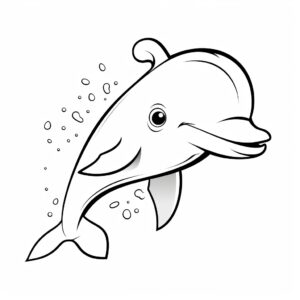 cute dolphin outline, simple form, no noise, white full equipment, clean, coloring book for children --v 5.2
