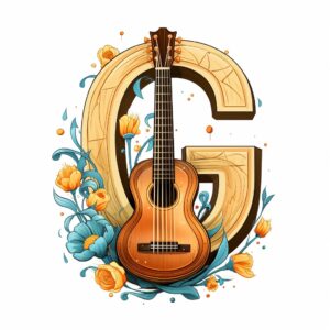 letter G, strings on the letter, cartoon style, cartoon style, white background --v 5.2
