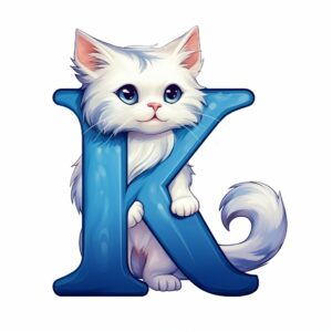 letter K, on the letter cats, cartoon style, cartoon style, white background --v 5.2