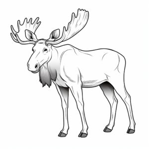 moose outline, no background, simple graphics, no details, no background, no noise, white full equipment, clean, coloring book for children --v 5.2