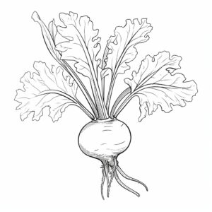 one beetroot, outline only, relaxation coloring book, white background, --v 5.2