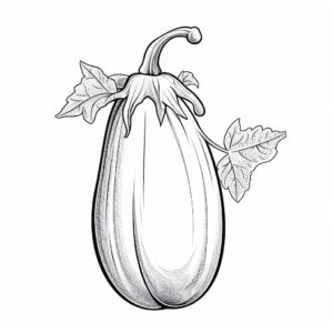 one eggplant, outline only, anti-stress coloring book, white background --v 5.2