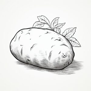 one potato, outline only, anti-stress coloring book, white background --v 5.2