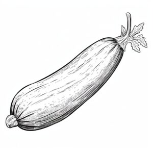 one zucchini, outline only, anti-stress coloring book, white background --v 5.2