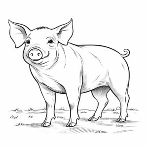outline only a pig no background, simple graphics, no details, no background, no noise, white full equipment, clean, coloring book for children, black and white --v 5.2