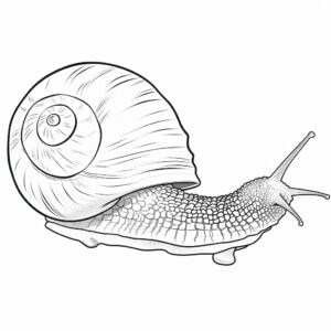 outline only a snail, no background, simple graphics, no details, no background, no noise, white full equipment, clean, coloring book for children, black and white --v 5.2