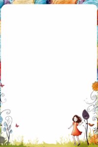 creat image of kid's notebook page borderline or frame, simple and unique,attractive , inspired --ar 2:3 --v 5.2