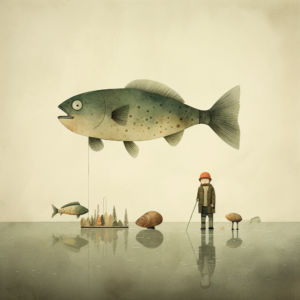 fishs Jon Klassen style --ar 1:1 --v 5.2