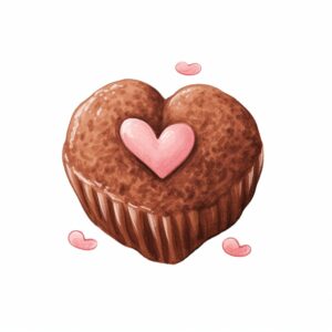 Watercolor Chocolate Truffle, decorate with Valentines day themed, full color, perfect for nursery art and Children’s book illustration style, watercolor illustration, simple, cute, clipart, single object, white background for removing background --no watercolor splash in background, text shadow font --style raw --v 5.2