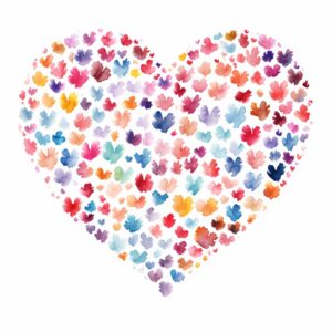 create a highly detailed and realistic cute Paw Print of Love, surrounded tiny hearts, decorate with Valentines day themed, watercolor image in fine line art, borderless design, ultra high resolution, strong outlines, isolated on white background --style raw --v 5.2