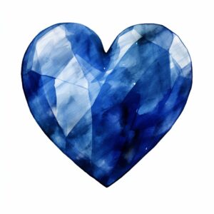 create a highly detailed and realistic cute a heart with a deep, sapphire blue shade, decorate with Valentines day themed, watercolor image in fine line art, borderless design, ultra high resolution, strong outlines, isolated on white background --style raw --v 5.2