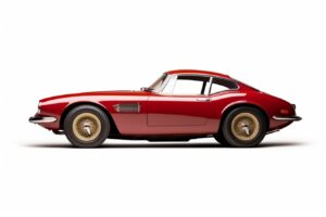 Photorealistic side view vintage sports car high quality isolated on white background, 8K, HD --ar 3:2 --style raw