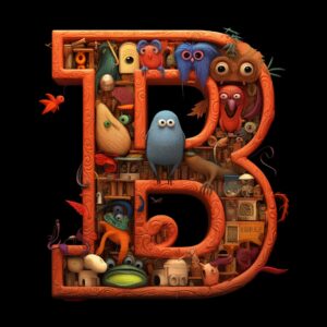 the letter B with creatures in the style of Jim henson --v 5.2
