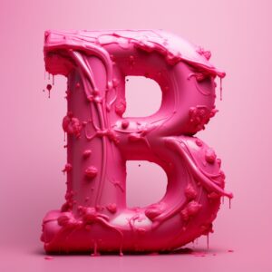 letter b ghetto barbie font simple flat typography --v 5.2