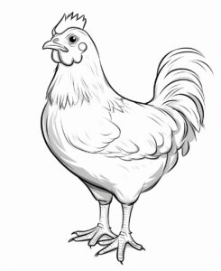 chicken legs, cartoon style , minimalist drawing , thick outlines , no grey areas , no shadows , white background , no fills ,low details, black and white, coloring book for kid, --ar 9:11 --v 5.2
