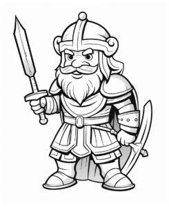 cute pig in a suit of armor holding sword in teeth,coloring page for kids, cartoon style, thick line, low detail, no shading --ar 9:11 --v 5.2