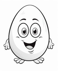 fry eggs, cartoon style , minimalist drawing , thick outlines , no grey areas , no shadows , white background , no fills ,low details, black and white, coloring book for kid, --ar 9:11 --v 5.2
