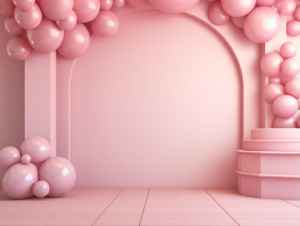 Create a creative minimal clean spread out arch and podium background, stylish, pastel valentine colors, for celebrating a New Year, hyper realistic 8K --ar 4:3 --v 5.2
