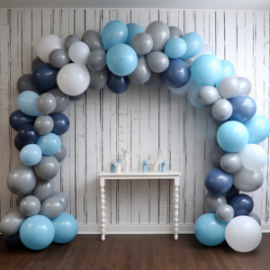 12" Gray and Blue Arch Balloons Indoor Birthday Party Decoration Scenography --v 5.2