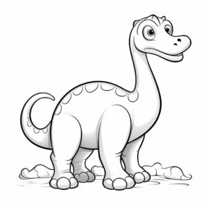 Apatosaurus dinosaur, for coloring, simple, for toddlers, isolated, on white background.