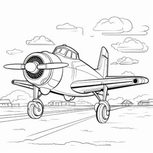 coloring page for kids,mighty airplanes, cartoon style ar 9:11