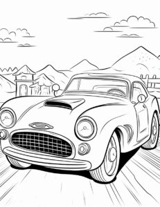 Coloring book, for toddlers to 2 years old: Let's hit the road with colorful cars! different types of cars, from speedy race cars to friendly family cars. Black and white, coloring book, for toddlers to 2 years old --ar 17:22