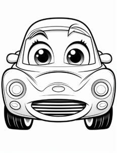 Coloring book, for toddlers to 2 years old: Time to design a car sticker! Little ones can color and cut out the car stickers, then place them on their favorite cars. Black and white, coloring book, for toddlers to 2 years old --ar 17:22