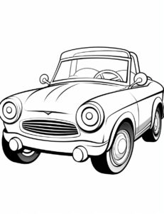 Coloring book, for toddlers to 2 years old: Zoom, zoom! cute and friendly cars, making them as vibrant as their imaginations. Black and white, coloring book, for toddlers to 2 years old --ar 17:22