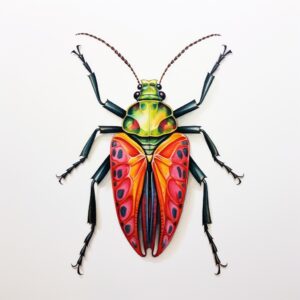 realistic Heteroptera scientific watercolor illustration, watercolor taxidermy illustration