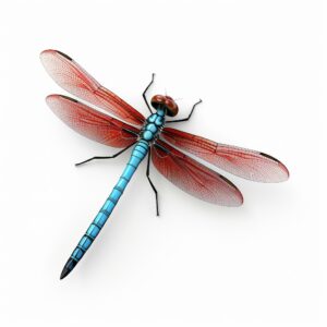 A picture that shows Dragonfly, in cartoon style, white background, 3d render