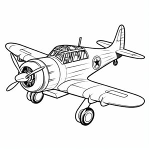 coloring pages for kids, airplane, low detail, black and white, no shading, white background, crisp and pixel-perfect design