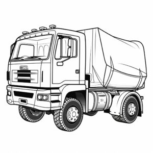 1d cute compactor truck , extremely simple, black and white, low detail, coloring book page, for kids --stylize 50