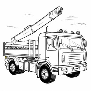 1d cute crane truck , extremely simple, black and white, low detail, coloring book page, for kids --stylize 50