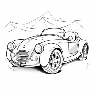 draw a car for color book, for children, black and white