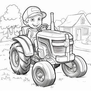 colorpage for Toddler with tractor