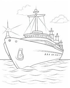 coloring book page for young children ::1 motor yacht, only draw outlines, no black, no shadows, simple design. ::1 --ar 4:5 --style raw --stylize 50