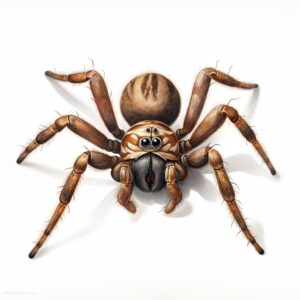 spider seen from above, cartoon, white background