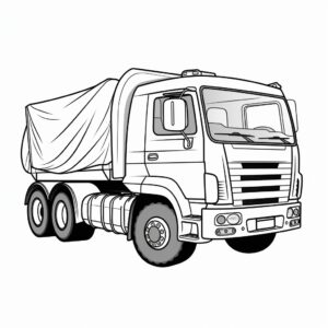 cool Garbage Truck coloring page for kids, simple line art, simplified details, simplistic lines, style waw, 4k, hd