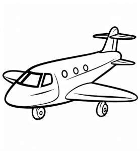 coloring page of cartoon simple Jet With a caption, in the style of gerd arntz, simple line drawings, doug hyde --ar 59:64 --style raw --stylize 50