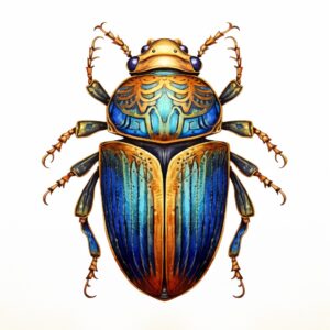 egyptian scarab beetle - watercolor style - white background