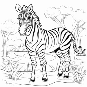 coloring page for kids, cartoon style wildlife animal, thick lines, no shading, black and white--ar8.3: 11.7