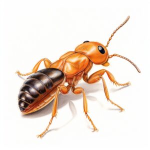 a colored pencil sketch of a termite on an isolated on transparent background