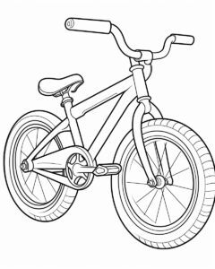 coloring page for toddler thick black lines bicycle --ar 4:5