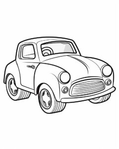 coloring page for toddlers of a car with the word car under the image --ar 4:5